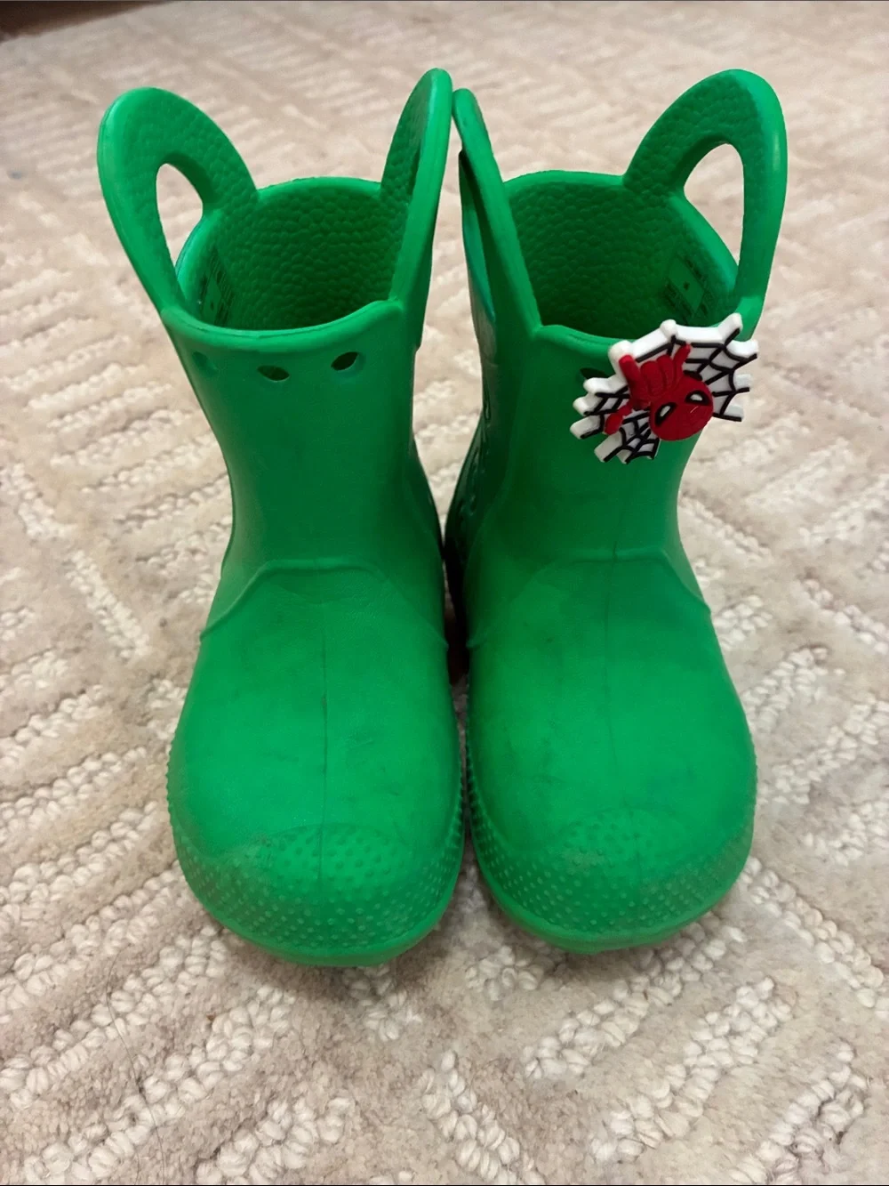 CROCS Kids Bright Green Pull-On Rain Boot